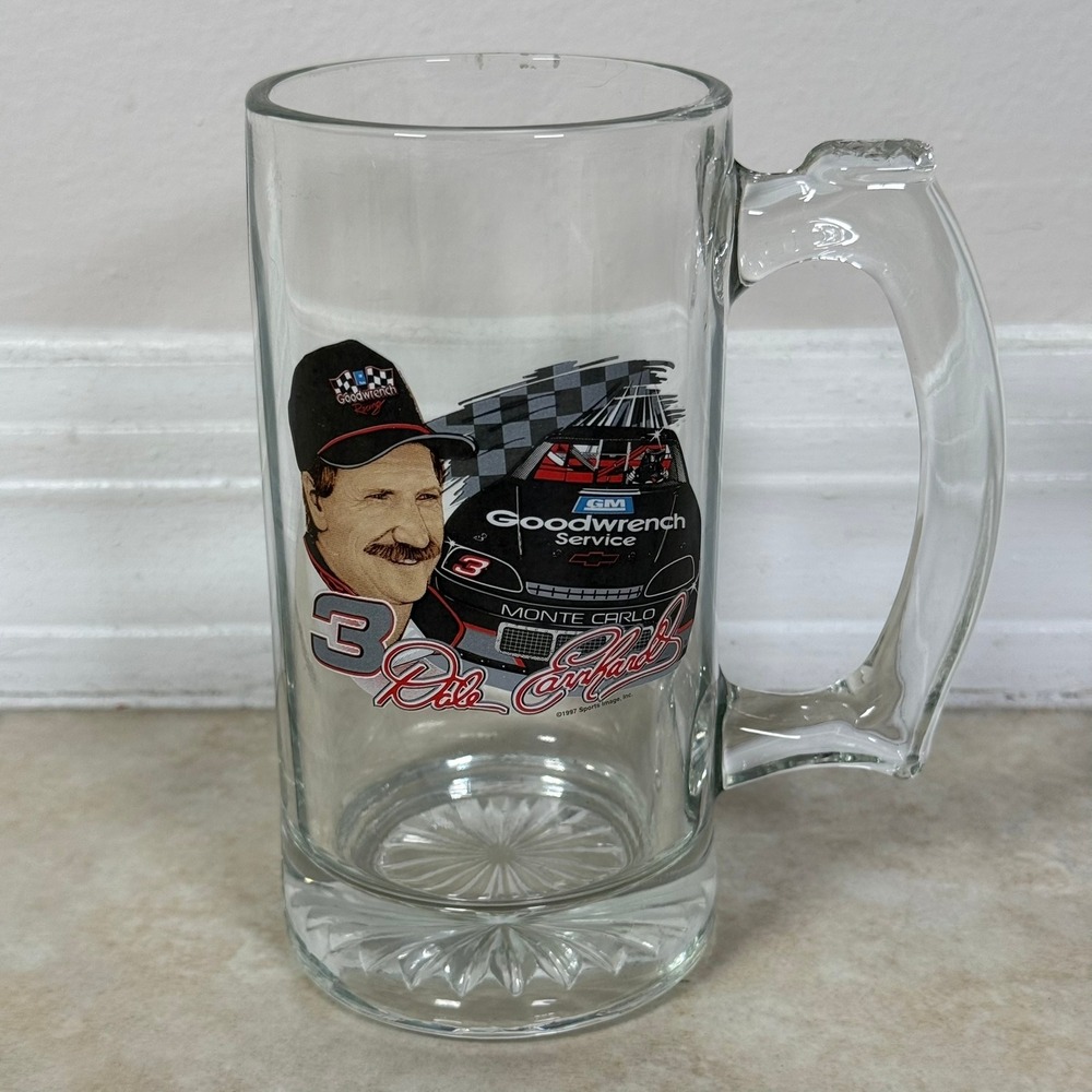 Dale Earnhardt Mug Sports Image Clear Vintage 1997 NASCAR #3 Stein